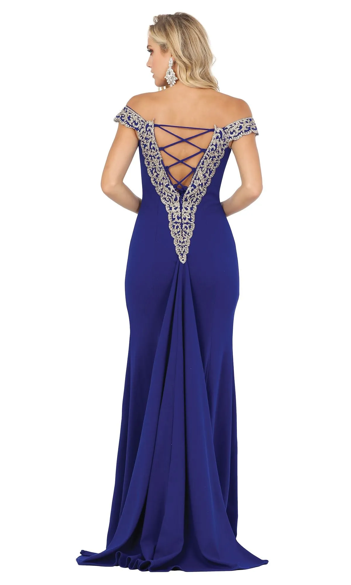 Embellished Off-the-Shoulder Long Prom Dress 4004 sold by PromGirl product image thumbnail 2