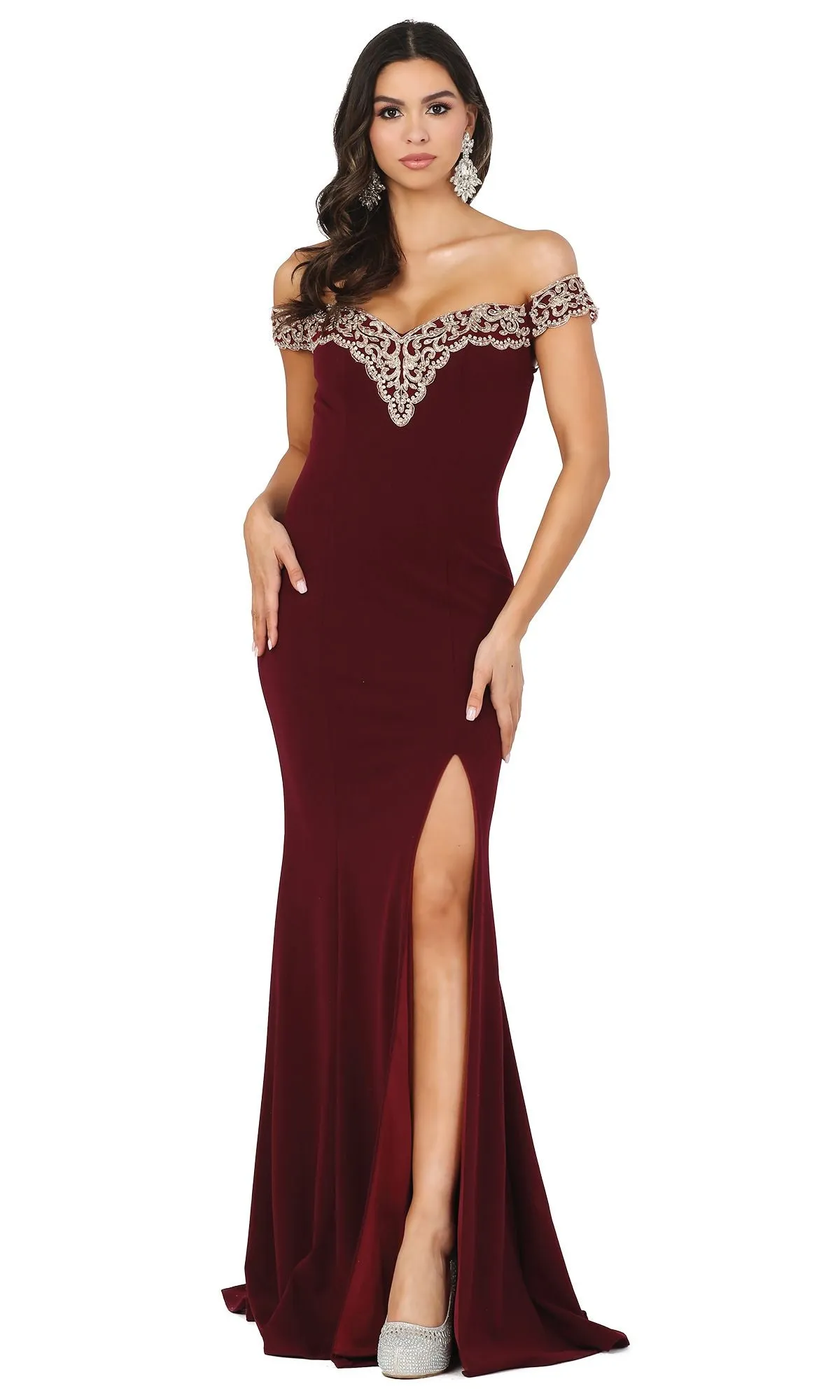 Embellished Off-the-Shoulder Long Prom Dress 4004 sold by PromGirl product image thumbnail 5