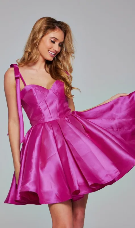 Tie-Straps Short Babydoll Hoco Dress: Jovani 39979 sold by PromGirl