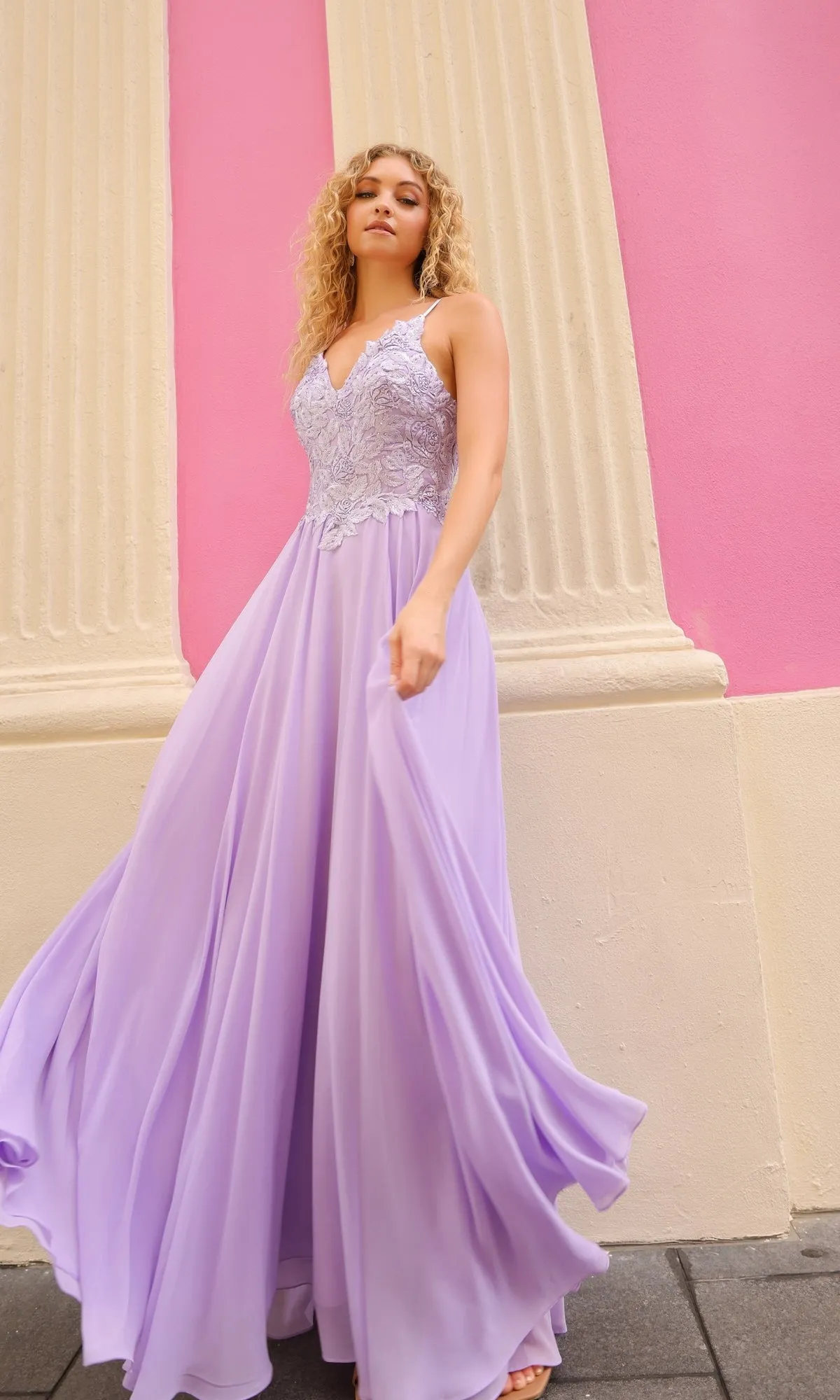 Long Pastel A-Line Prom Dress C1462 sold by PromGirl