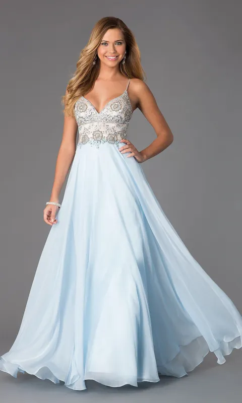 Long Dress by Dave and Johnny with Jewel Embellished Bodice sold by PromGirl