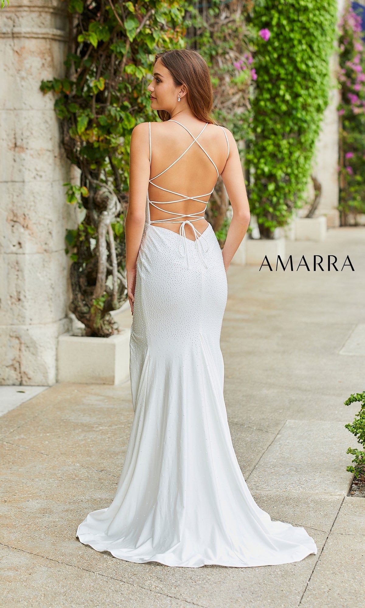 Amarra 87219 Open-Back Long Beaded Formal Dress sold by PromGirl product image thumbnail 4