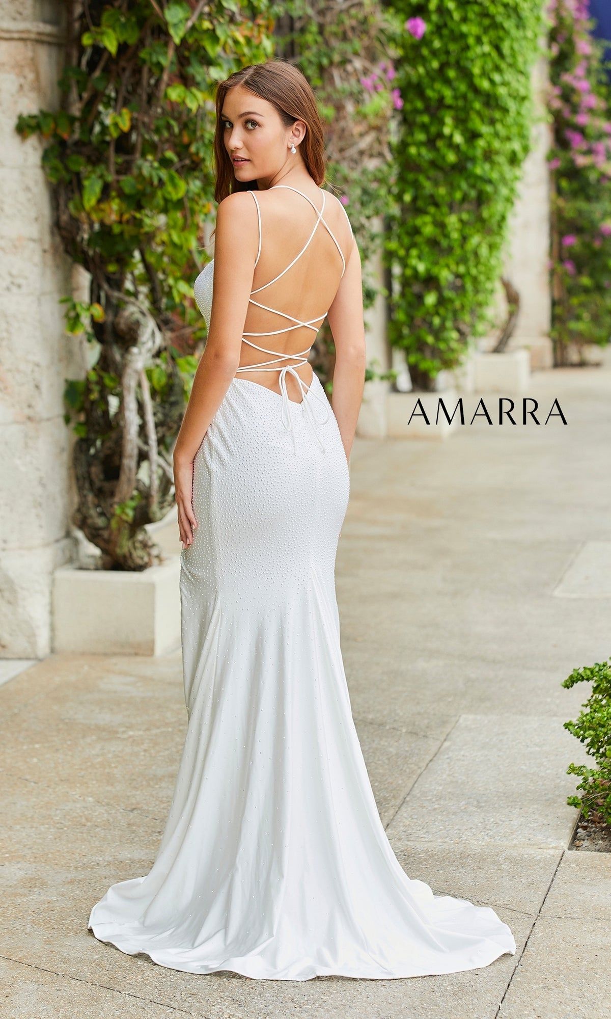 Amarra 87219 Open-Back Long Beaded Formal Dress sold by PromGirl product image thumbnail 2