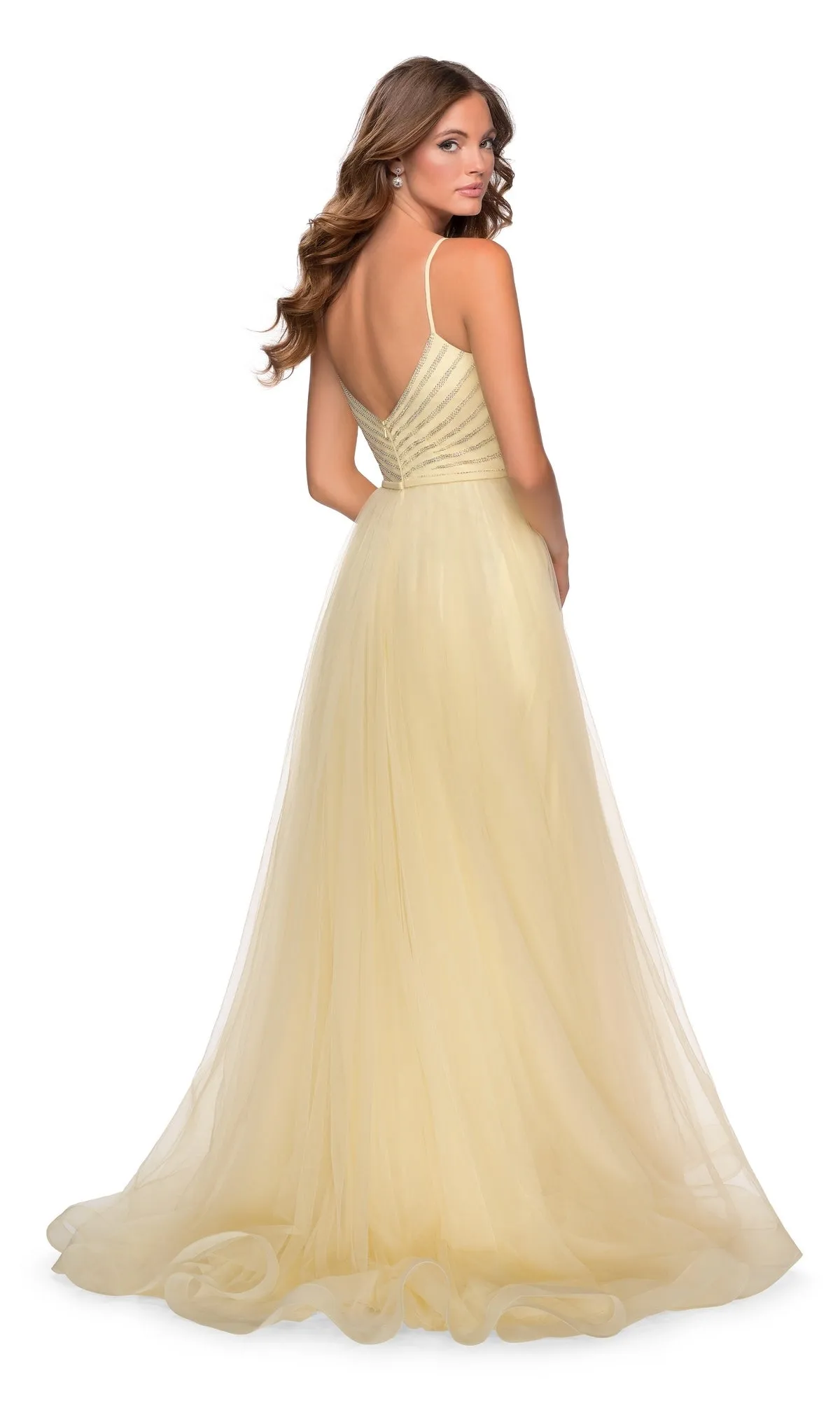 La Femme Open-Back Tulle Prom Dress 28511 sold by PromGirl product image thumbnail 2