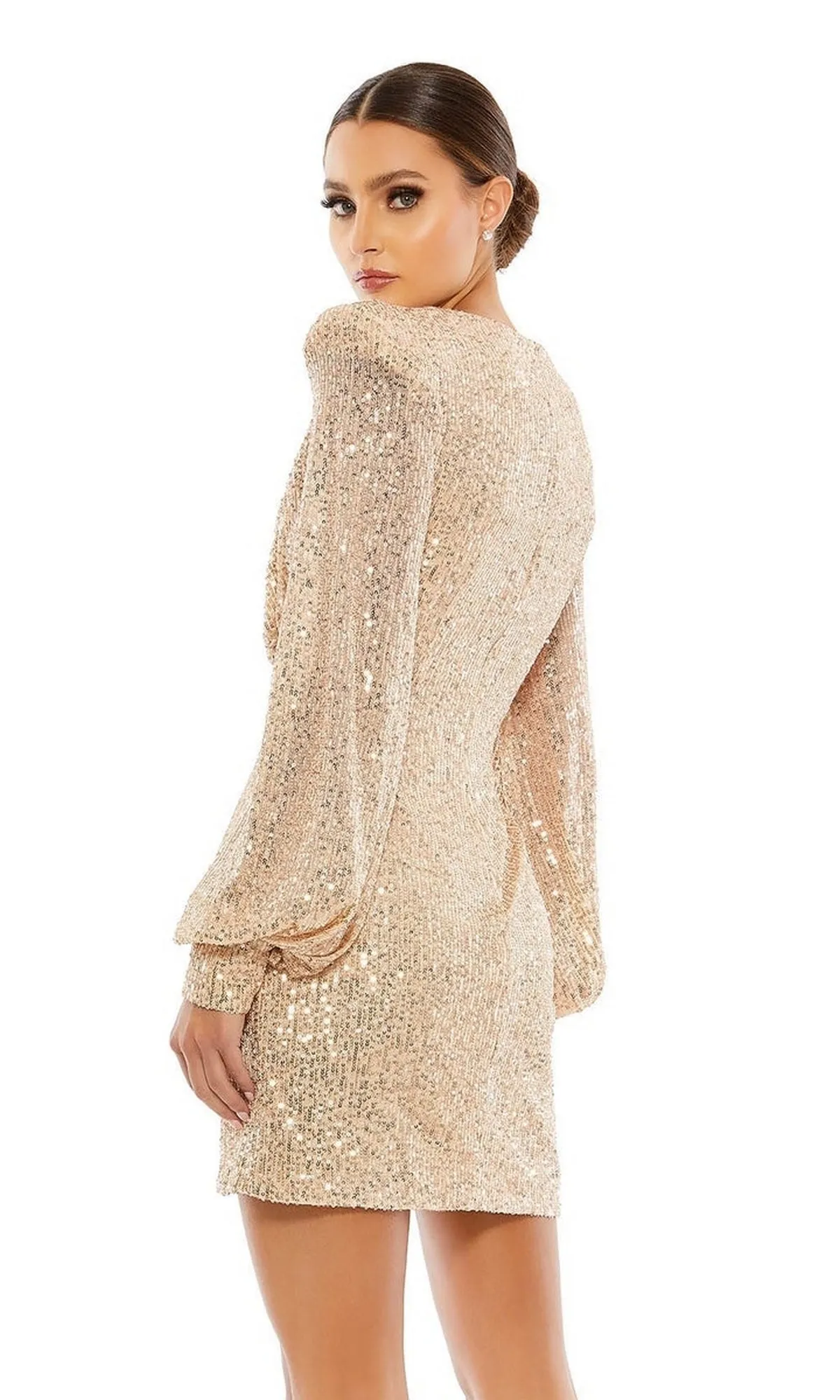 Long Sleeve Sequin Hoco Dress: Mac Duggal 26865 sold by PromGirl product image thumbnail 2