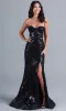 PromGirl Strapless Long Black Sequin Prom Dress sold by PromGirl