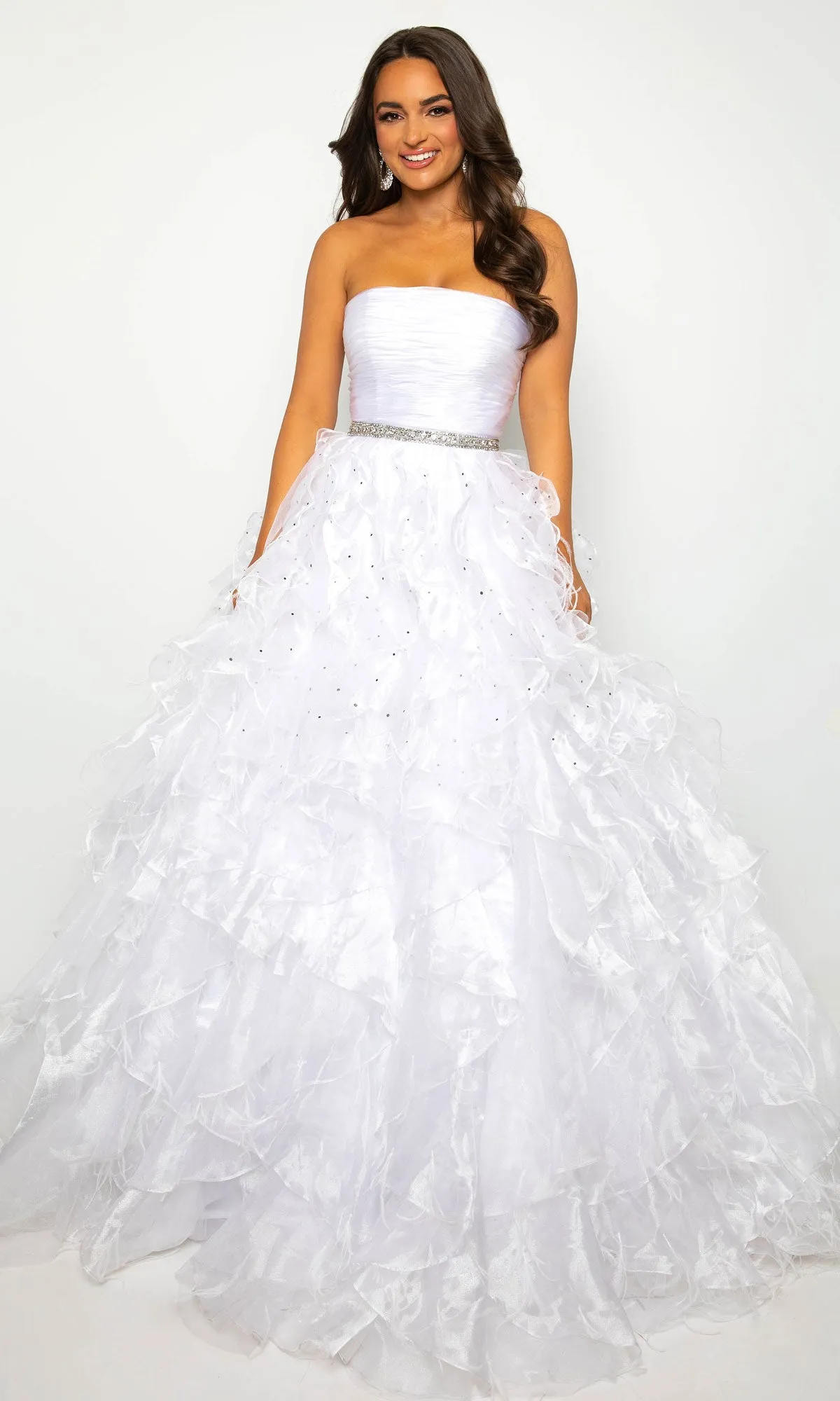 Strapless Ruffle Prom Gown: Ava Presley 39555 sold by PromGirl product image thumbnail 4