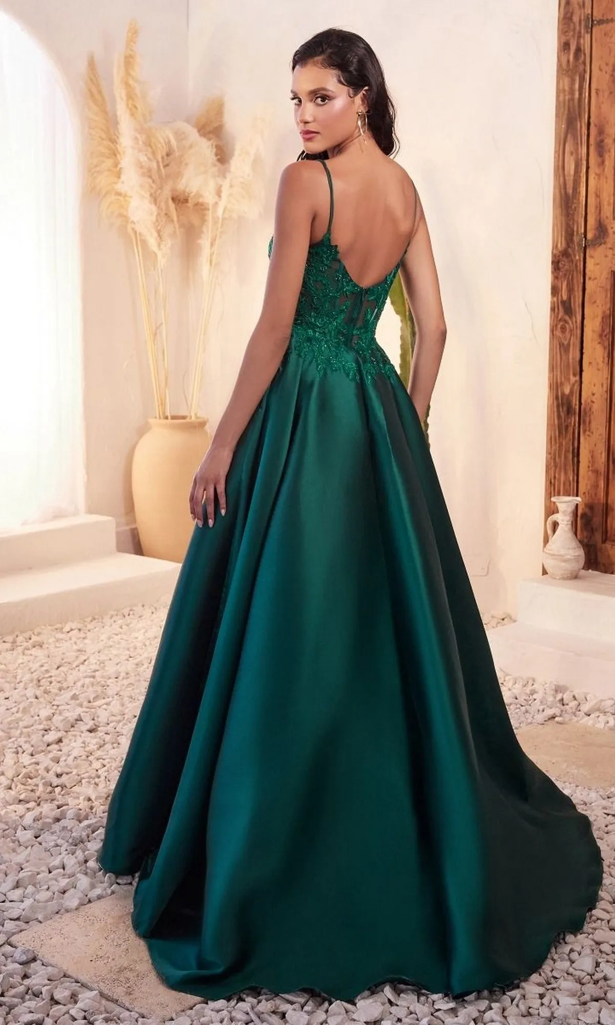 Emerald Green Long Prom Ball Gown C145 sold by PromGirl product image thumbnail 2