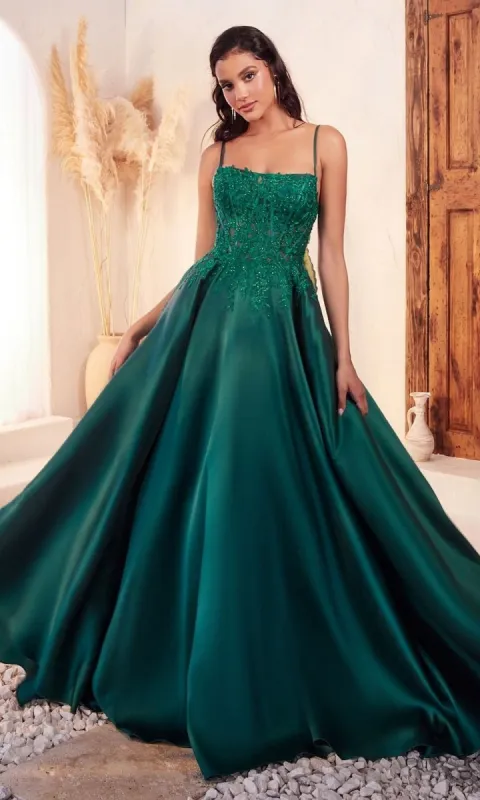 Emerald Green Long Prom Ball Gown C145 sold by PromGirl