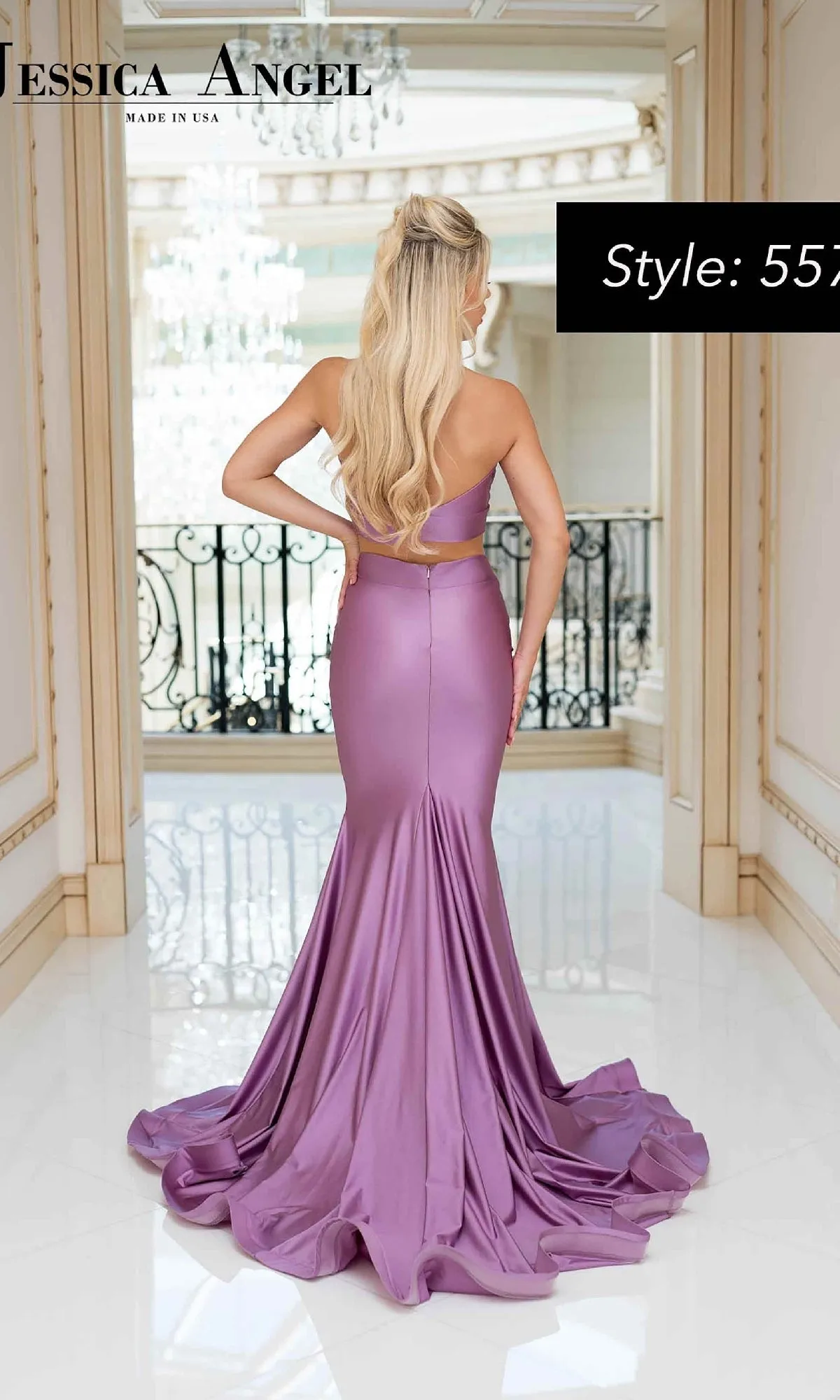 Two-Piece Halter Long Prom Gown: Jessica Angel 557 sold by PromGirl product image thumbnail 2