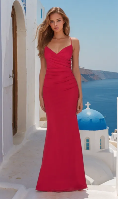 La Femme Open-Back Lace-Up Long Prom Dress 28541 sold by PromGirl