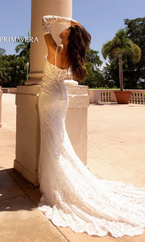 Long Wedding Dress 11131 by Primavera sold by PromGirl