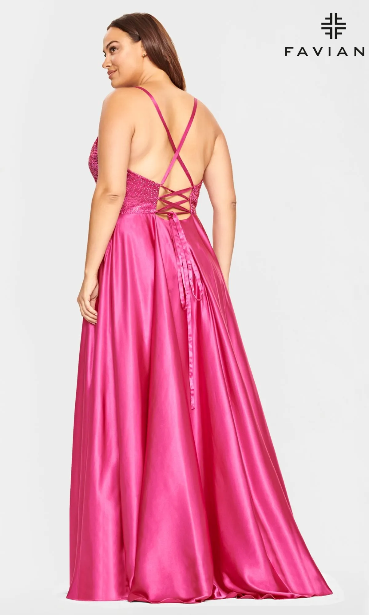 Faviana Plus-Size Prom Dress with Strappy Back sold by PromGirl product image thumbnail 2