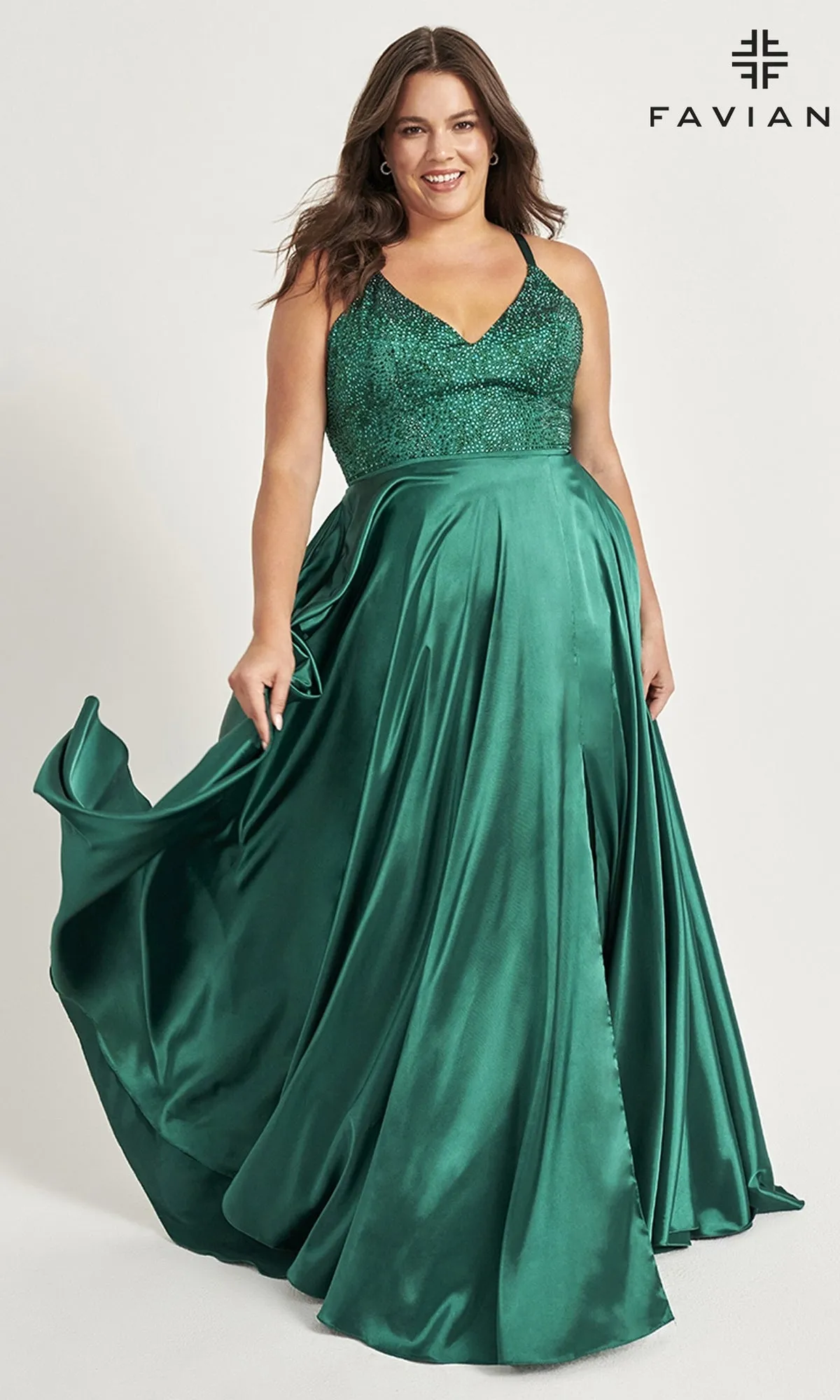 Faviana Plus-Size Prom Dress with Strappy Back sold by PromGirl product image thumbnail 3