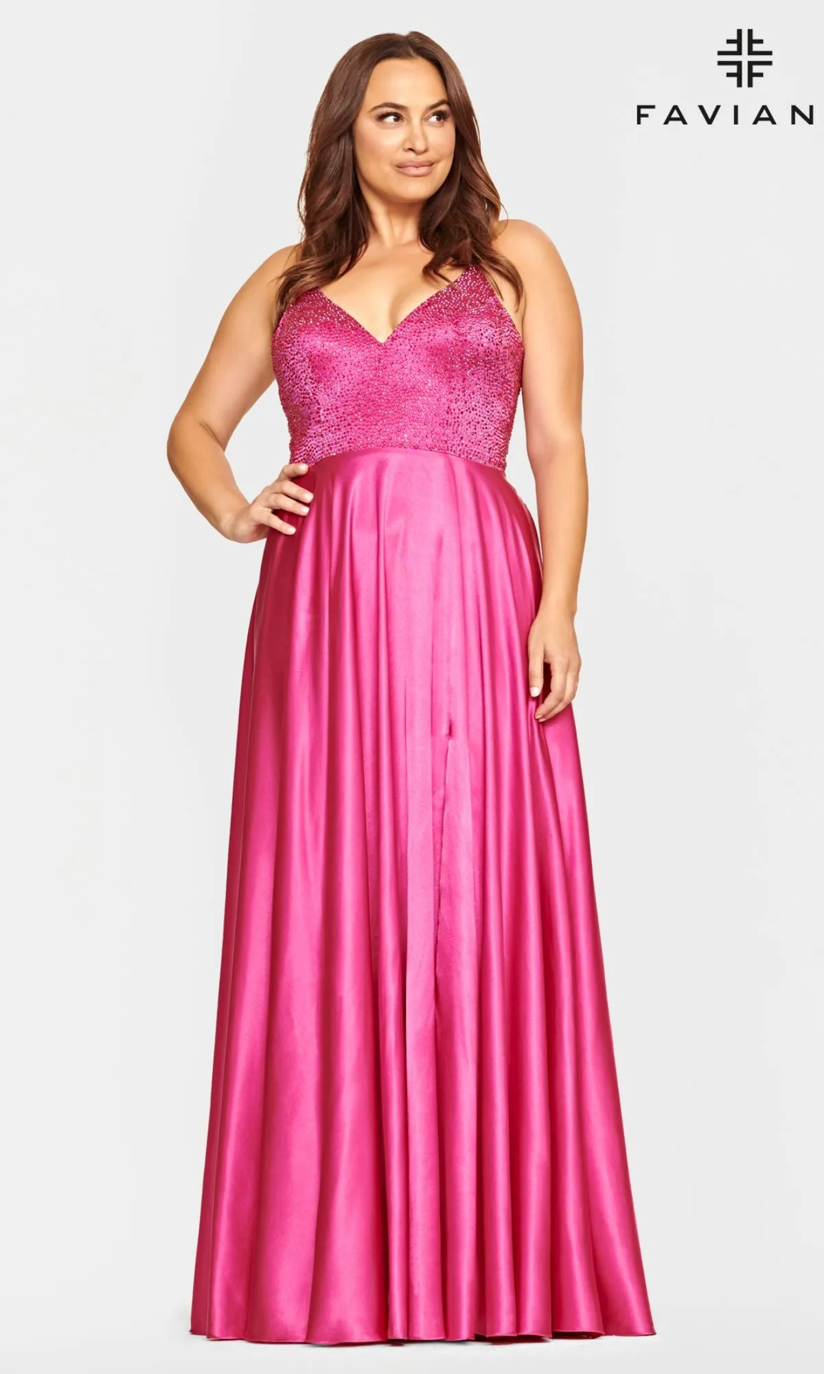 Faviana Plus-Size Prom Dress with Strappy Back sold by PromGirl product image thumbnail 4