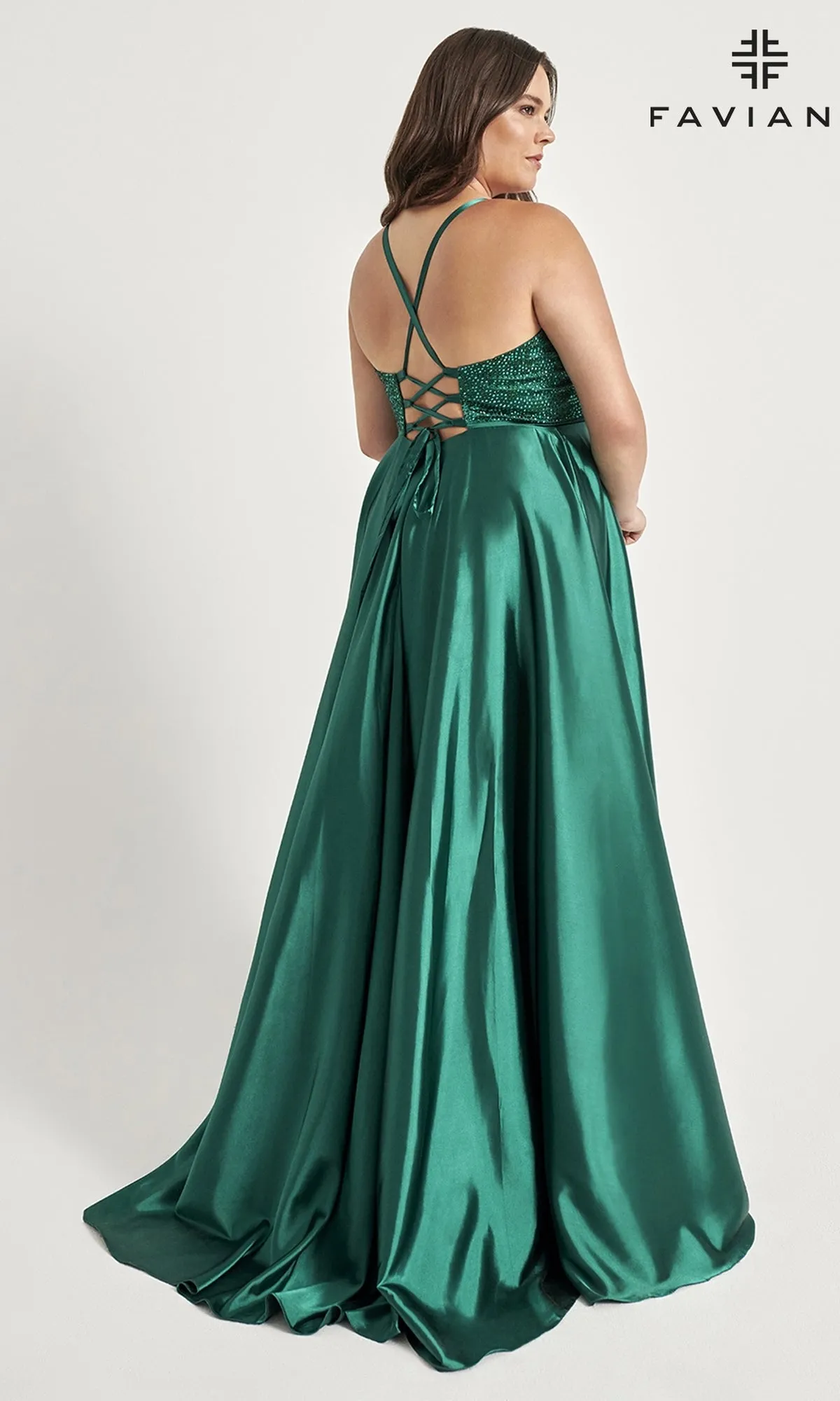 Faviana Plus-Size Prom Dress with Strappy Back sold by PromGirl product image thumbnail 5
