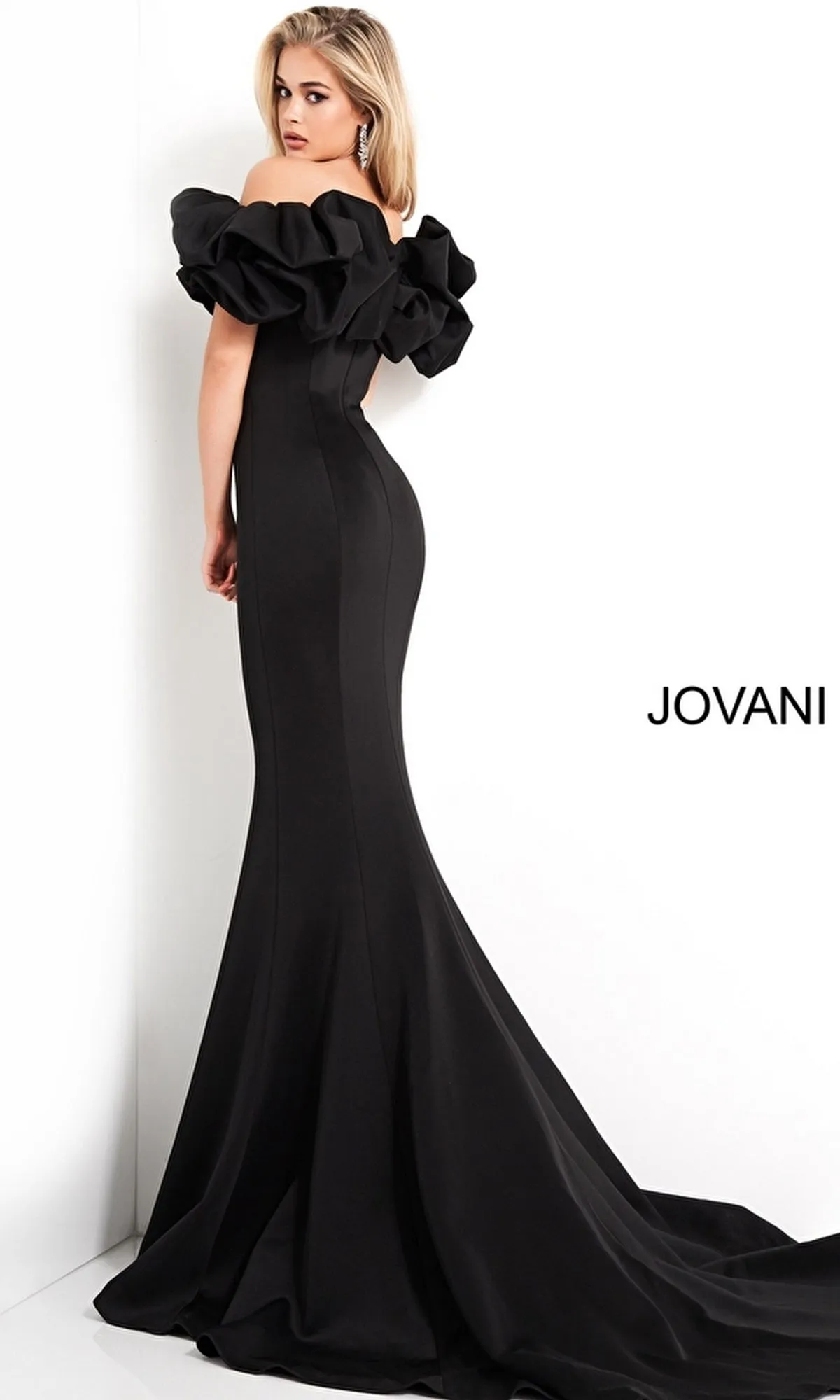Off-Shoulder Long Mermaid Prom Dress: Jovani 04368 sold by PromGirl product image thumbnail 2