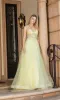 Long A-Line Tulle Prom Ball Gown with Flowers 4276 sold by PromGirl