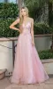 Long A-Line Tulle Prom Ball Gown with Flowers 4276 sold by PromGirl