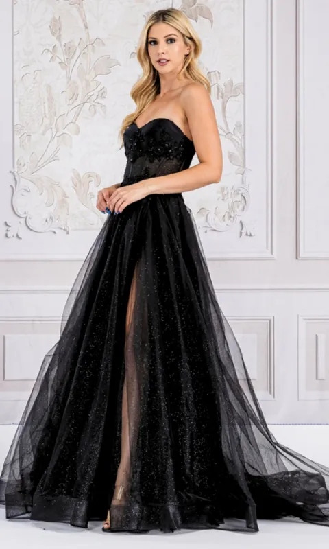 Strapless Sweetheart Long Prom Ball Gown 7042 sold by PromGirl