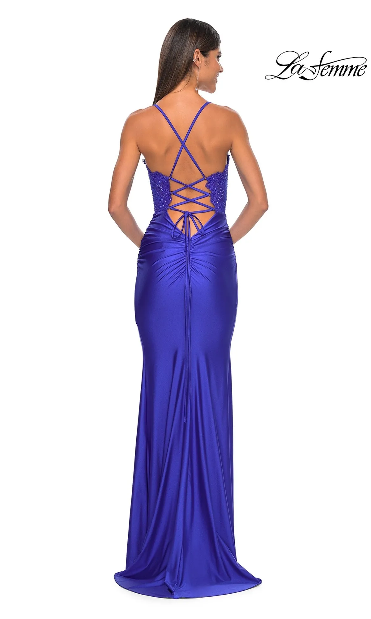 La Femme Sheer-Corset Tight Long Prom Dress 31272 sold by PromGirl product image thumbnail 2