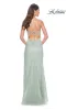 Sheer-Waist Long Beaded Prom Dress: La Femme 32435 sold by PromGirl