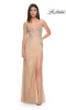 Sheer-Waist Long Beaded Prom Dress: La Femme 32435 sold by PromGirl