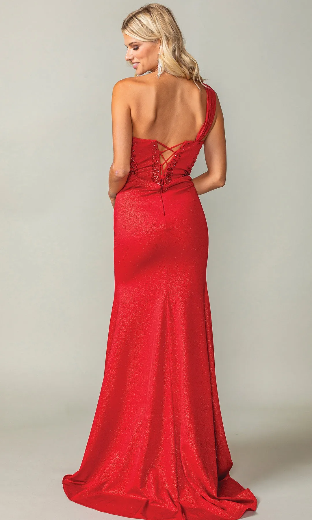 One-Shoulder Long Prom Dress: Dancing Queen 4415 sold by PromGirl product image thumbnail 2