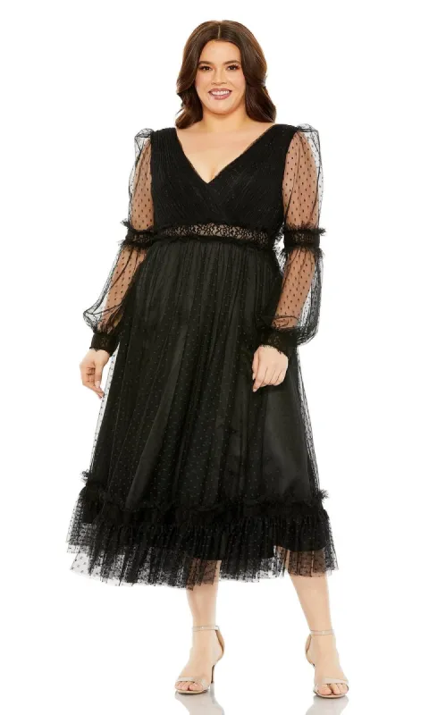 Knee Length Plus-Size Party Dress 68567 by Mac Duggal sold by PromGirl