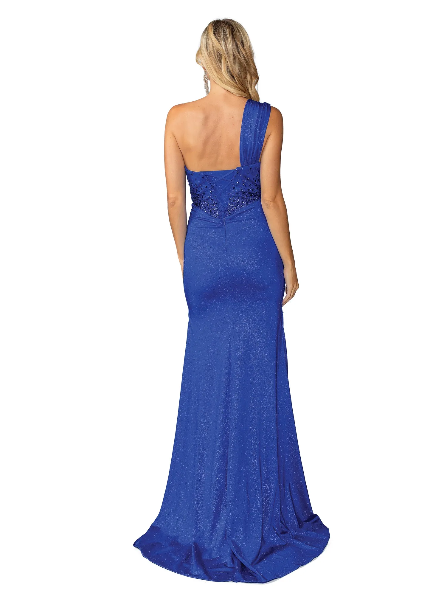 One-Shoulder Long Prom Dress: Dancing Queen 4415 sold by PromGirl product image thumbnail 4