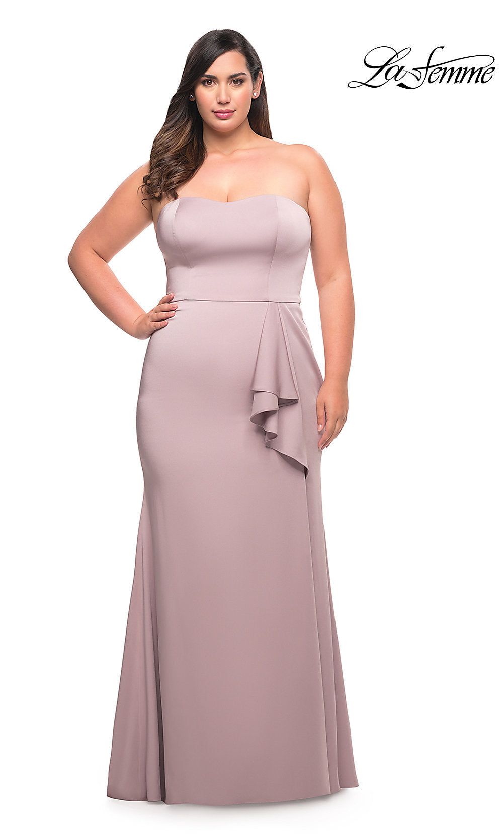 Strapless Long Plus-Size La Femme Prom Dress sold by PromGirl product image thumbnail 3