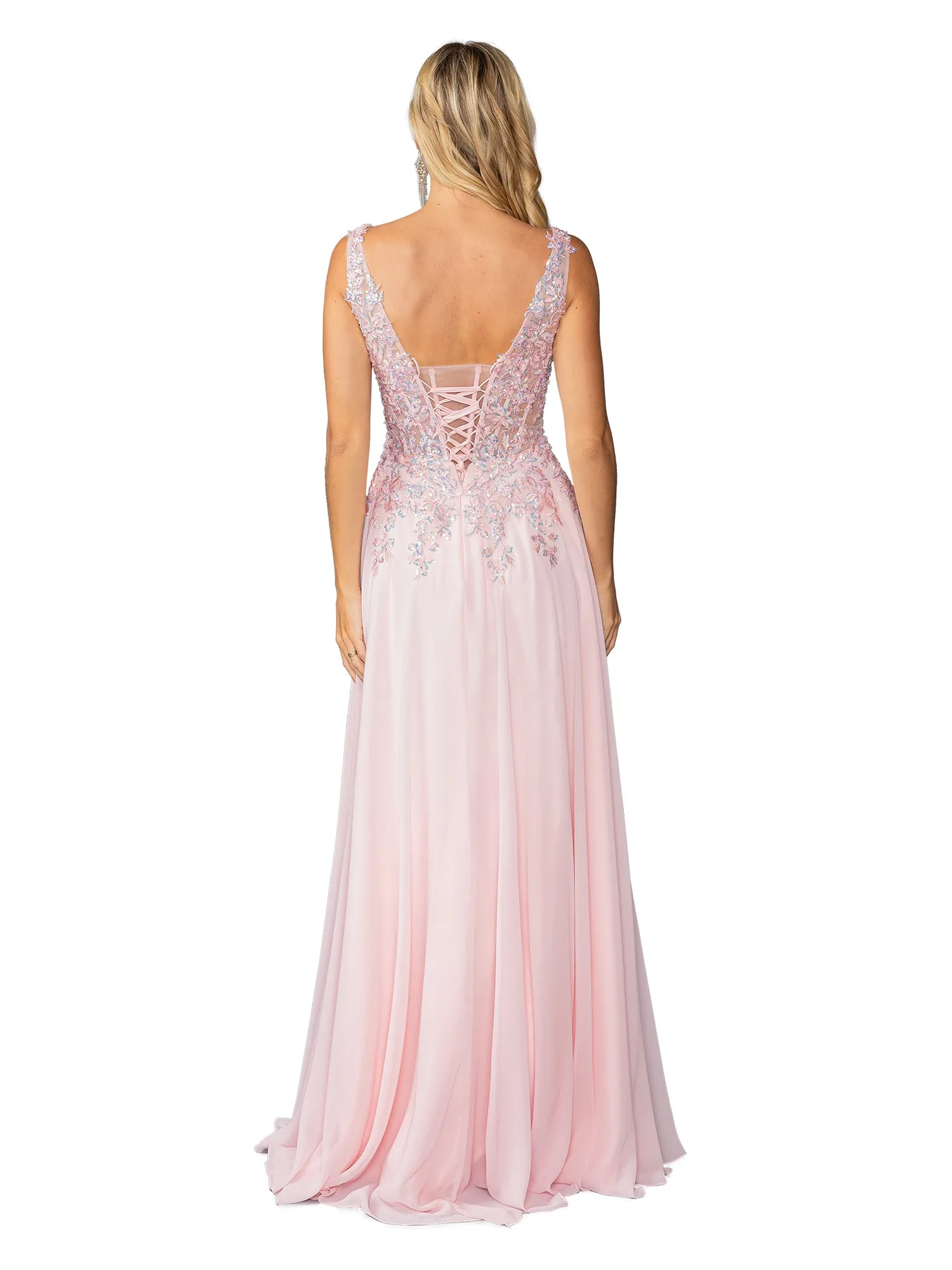Lace-Up Long A-Line Prom Dress: Dancing Queen 4446 sold by PromGirl product image thumbnail 2