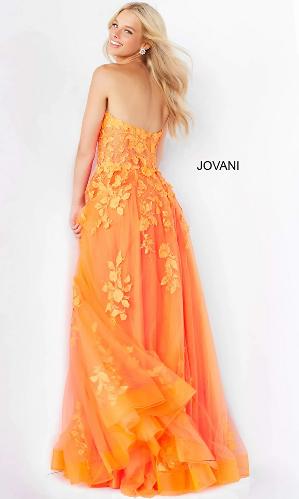 Jovani Strapless Long Lace A-Line Prom Dress 07901 sold by PromGirl product image thumbnail 2