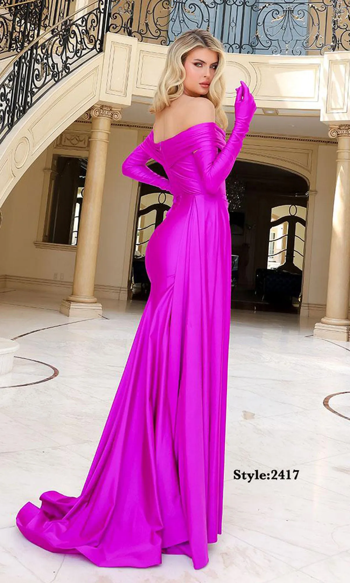 Long Prom Dress with Gloves: Jessica Angel 2417 sold by PromGirl product image thumbnail 2