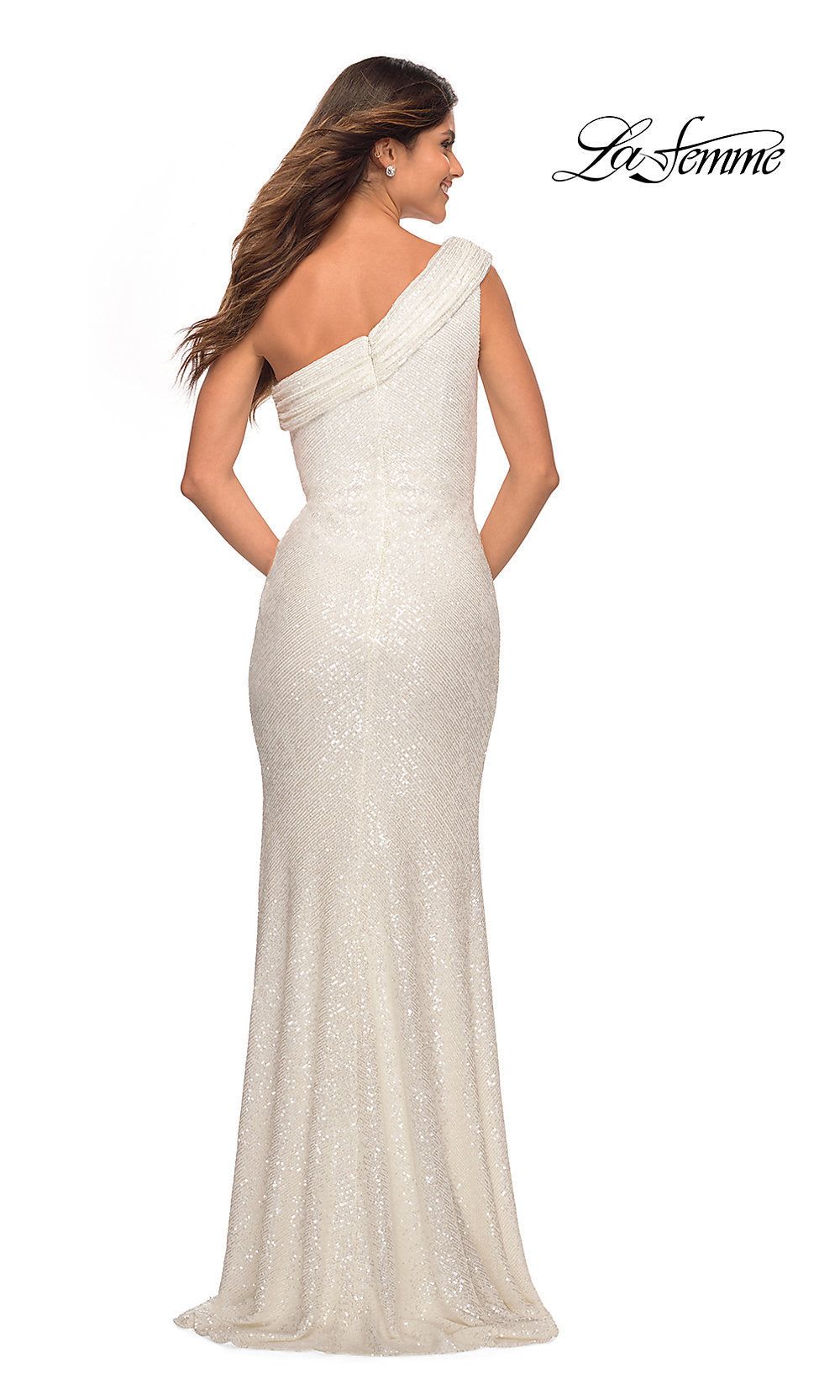 La Femme One-Shoulder Tight Long Sequin Prom Dress sold by PromGirl product image thumbnail 5