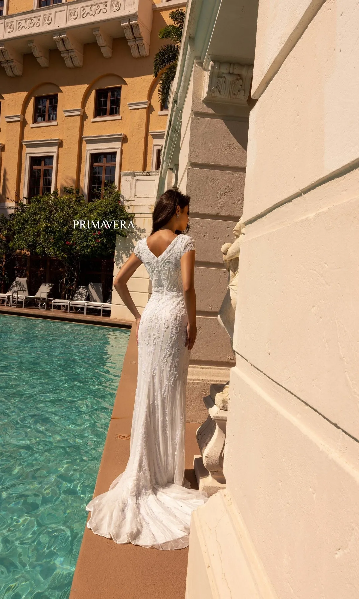 Long Wedding Dress 11121 by Primavera sold by PromGirl product image thumbnail 3