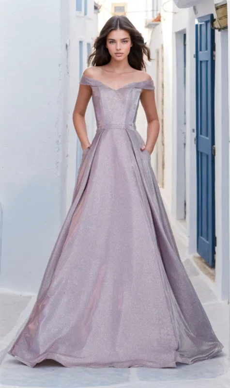 Off-Shoulder Long A-Line Prom Dress: Chicas BT9017 sold by PromGirl