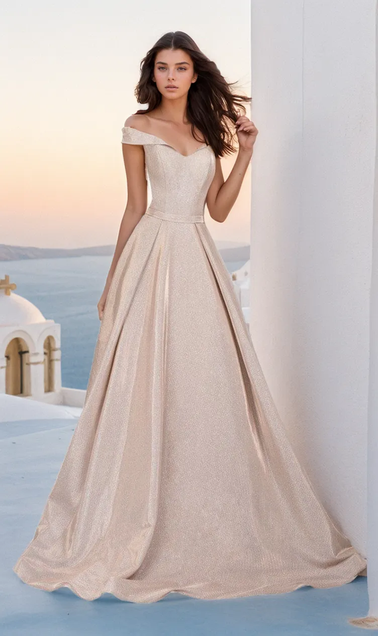 Off-Shoulder Long A-Line Prom Dress: Chicas BT9017 sold by PromGirl product image thumbnail 3