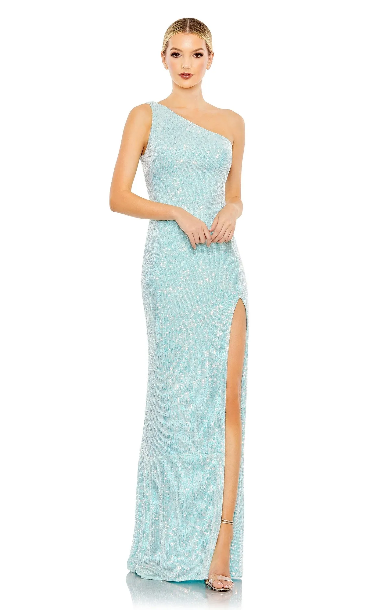 One-Shoulder Sequin Formal Gown: Mac Duggal 26990 sold by PromGirl