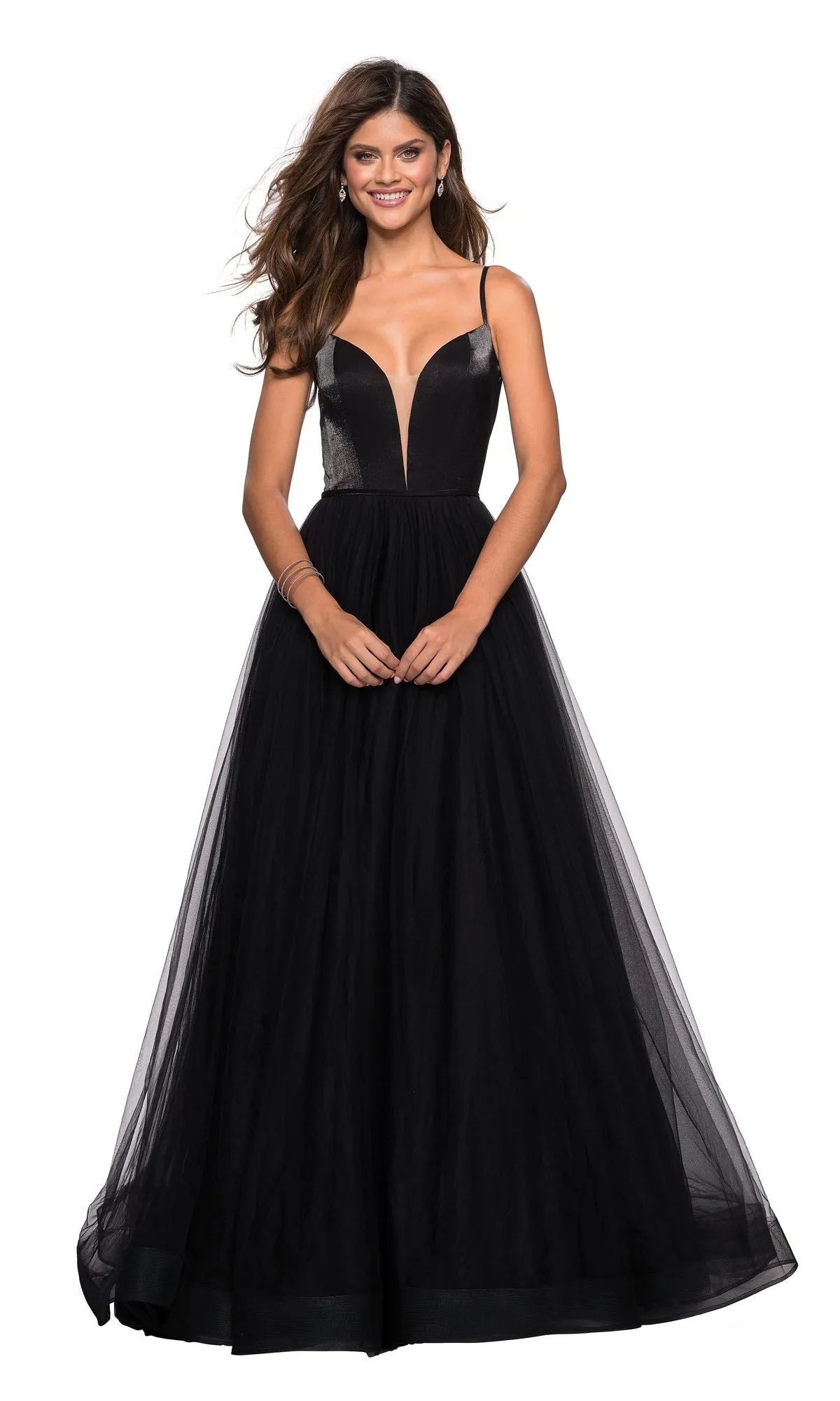A-Line Open-Back V-Neck Prom Dress: La Femme 27485 sold by PromGirl product image thumbnail 4