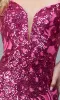 Sequin-Print Long Prom Dress 7021 with Tulle Train sold by PromGirl