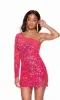 One-Sleeve Sequin Mini Homecoming Dress 4771 sold by PromGirl