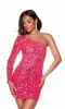 One-Sleeve Sequin Mini Homecoming Dress 4771 sold by PromGirl