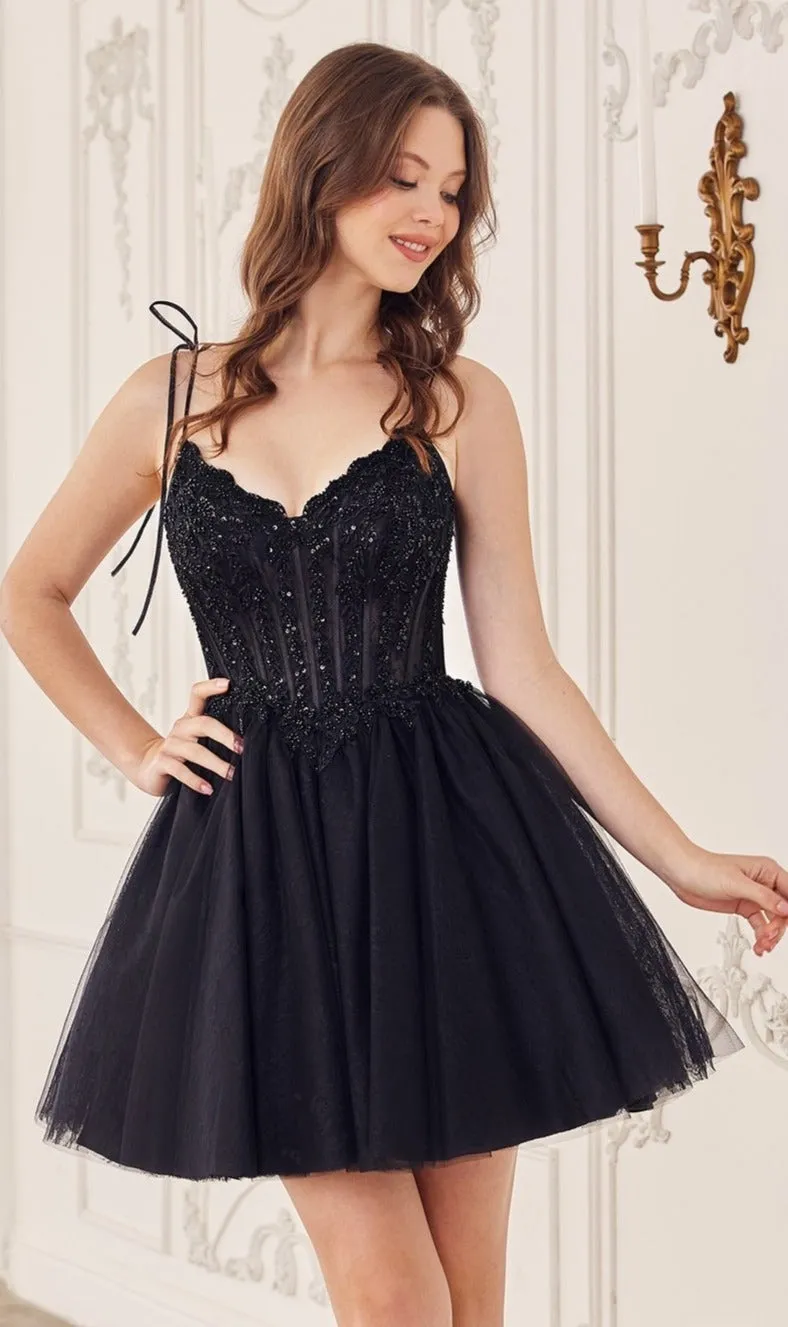 Ladivine Embroidered Lace Homecoming Dress CD0236 sold by PromGirl product image thumbnail 4