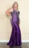 Spandex Long Beaded Plus-Size Prom Dress W1130 sold by PromGirl