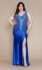 Spandex Long Beaded Plus-Size Prom Dress W1130 sold by PromGirl