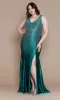 Spandex Long Beaded Plus-Size Prom Dress W1130 sold by PromGirl