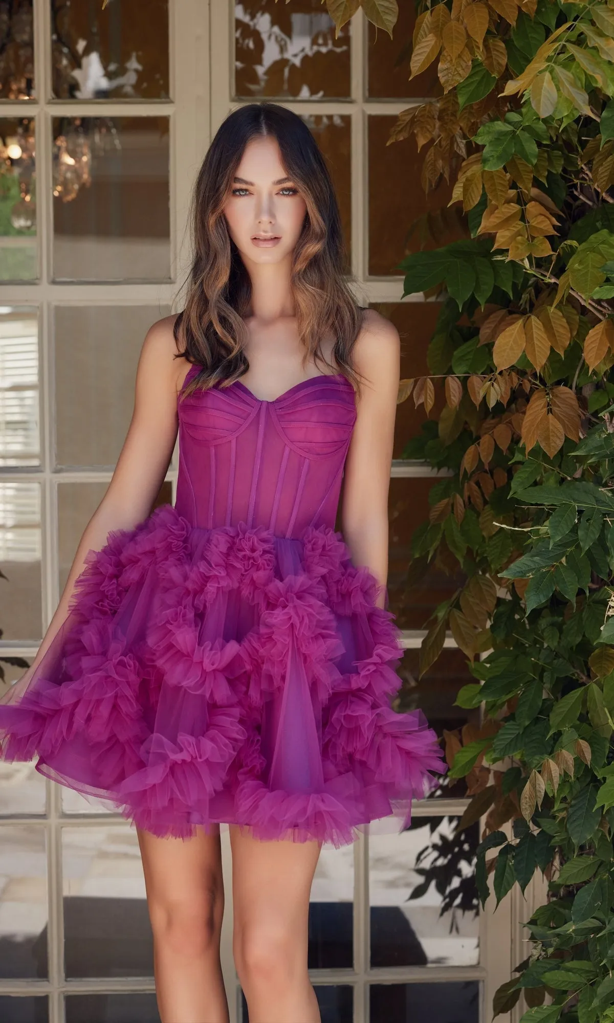 Short Strapless Ruffled Homecoming Dress Y859 sold by PromGirl