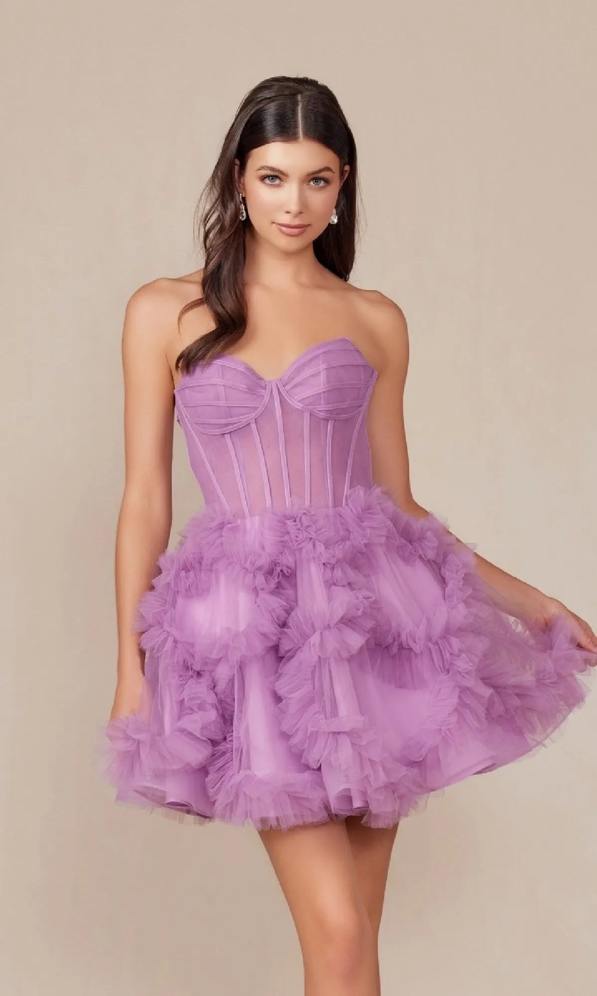 Short Strapless Ruffled Homecoming Dress Y859 sold by PromGirl product image thumbnail 3