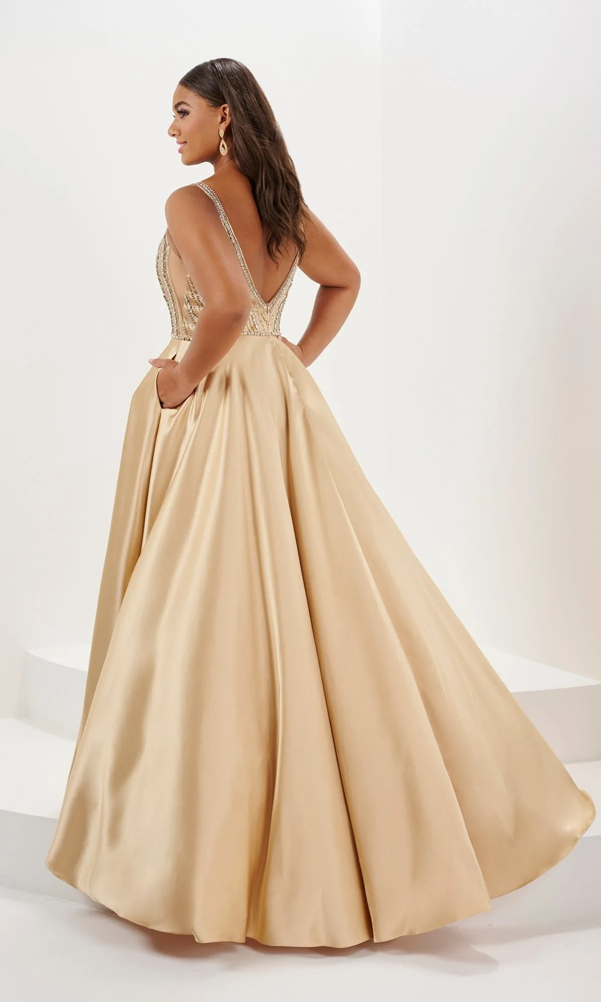 Tiffany Long Plus-Size Beaded Prom Dress 16129 sold by PromGirl product image thumbnail 2